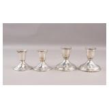 Vintage Sterling Silver Candlesticks 4pc