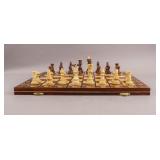 Vintage European Wood Carved Chess Set