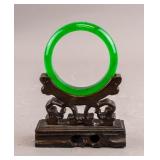 Chinese Green Hardstone Carved Bangle