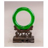Chinese Fine Green Hardstone Carved Bangle