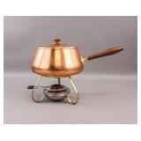 Portuguese Copper Fondue Pot Set w/ Stand & Burner