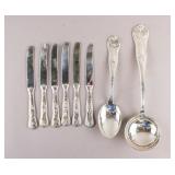 Italian Silver-plated Knives & Large Spoons 8pc
