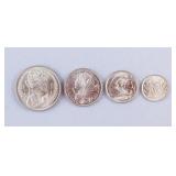 1968 - 80 Singapore Coins 4pc