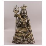 Indian Bronze Carved Shiva Sculpture