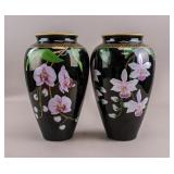 Japanese Porcelain Vases 2pc Franklin Mint 