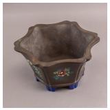 Chinese Zisha Floral Bonsai Pot