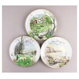 1979 UK Royal Worcester Porcelain Plates 3pc