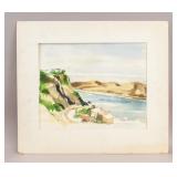 Vintage Watercolor on Paper Signed TR 