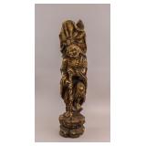 Antique Indonesian Wood Carved Warrior Sculpture