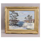 Canadian Oil on Panel Signed Otto Planding