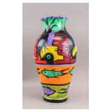 Canadian Painted Vase Signed Serge Deherian