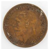 1927 United Kingdom 1 Penny George V Coin