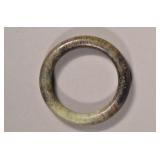 Chinese Old Brown & White Jade Carved Bangle