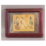 Chinese Vintage Lithograph on Paper Framed