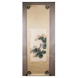 Chinese Watercolor on Paper Scroll Signed w/ Seal