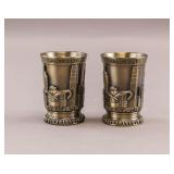 Vintage Copper Brass Shot Cups 2pc