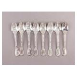 Vintage 800 Silver Carved Teaspoons 8pc