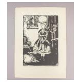 American Linocut on Paper Signed Iver Rose