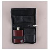 European Leather & Stainless Steel Whisky Holder