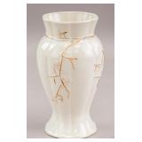 Irish White Porcelain Carved Vase Belleek