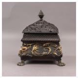Chinese Antique Gilt Wood Carved Trinket Box