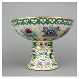 Chinese Gilt Famille Rose Stem Cup Qianlong Mark
