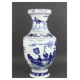 Chinese BW Porcelain Vase Ming Style Guangxu Mark