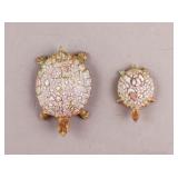 Vintage Porcelain Carved Turtles 2pc