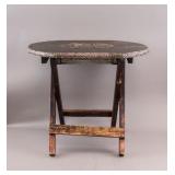 Antique African Wood Carved Folding Table