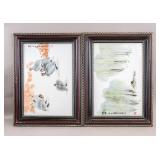 Chinese Jingdezhen Framed Porcelain Panels 2pc