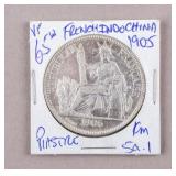 1905 France Indo-China 1 Piastre Coin