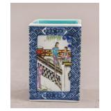 Chinese Porcelain Brushpot Qianlong Mark w /Box