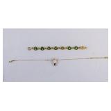 Vintage French Gold-plated Bracelet & Anklet 2pc