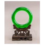 Chinese Light Green Hardstone Carved Bangle