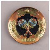 Vintage Brass Copper Venezuela Plate Wall Hanging