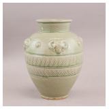 Chinese Yuan Style Celadon Porcelain Lambs Jar