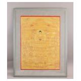 Vintage Mixed Media on Silk Gold Thangka