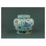 Chinese Doucai Porcelain Jar Tian Mark