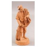 European Pottery Carved Fisherman Figure