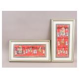 Vintage Indian Watercolor on Panels 2pc
