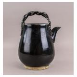 Chinese Black Stoneware Carved Jug