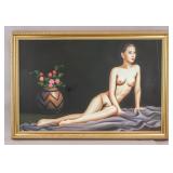 Chinese Oil on Canvas Oriental Woman Signed