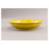 Chinese Yellow Porcelain Lobed Plate Hongzhi Mark