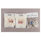 Gold-plated & Silver-plated Gemstones Earrings 3pc