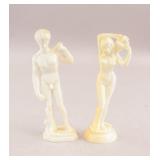 Pair of Plastic Man & Woman Sculptures Made in HK