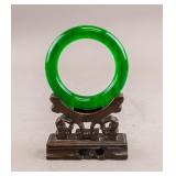 Chinese Fine Green Hardstone Carved Bangle