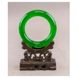 Chinese Fine Green Hardstone Carved Bangle