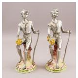 Italian Silver-plated Peltro Sculptures 2pc