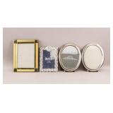Vintage Pewter & Silver-plated Photo Frames 4pc