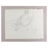 American Pencil on Paper Stamped Atelier Gagnon